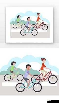 一前一后三个人一起骑自行车:快乐的骑行之旅