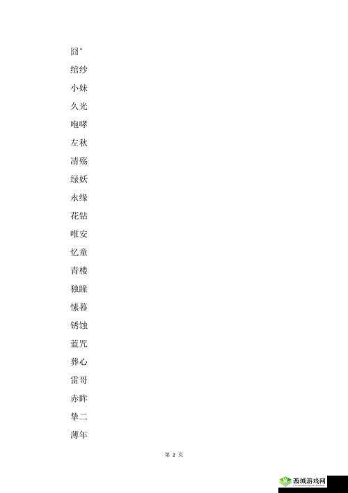 YW52777 最新网名潮流来袭