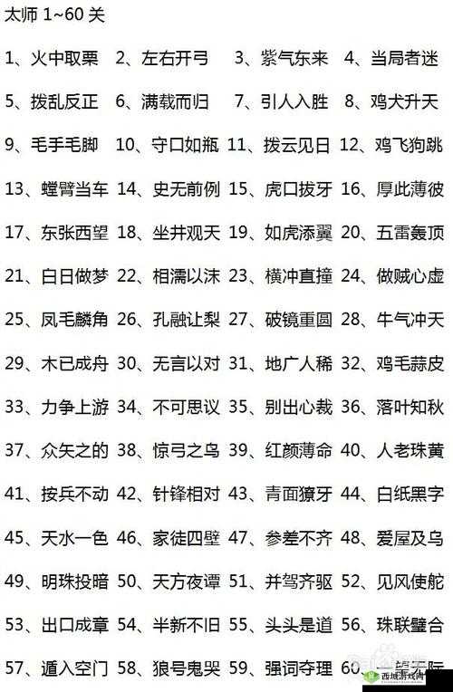 微信成语猜猜看太师第56关答案揭秘:太师关卡答案大全全解析