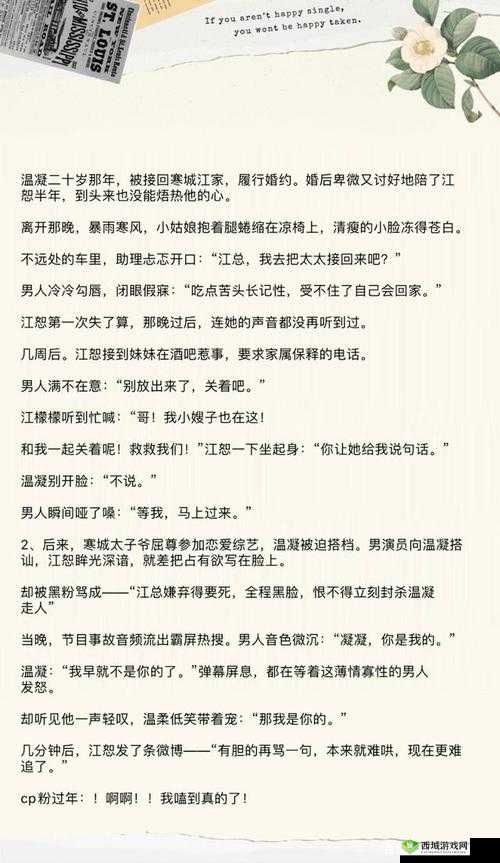 Zw 时看的文案小说：精彩内容不容错过