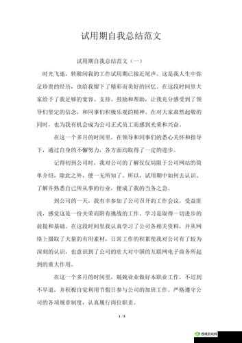 试用后发言：我的真实感受