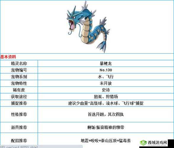 口袋妖怪重制手游:史诗级精灵暴鲤龙的神秘获取攻略与技能属性深度解析