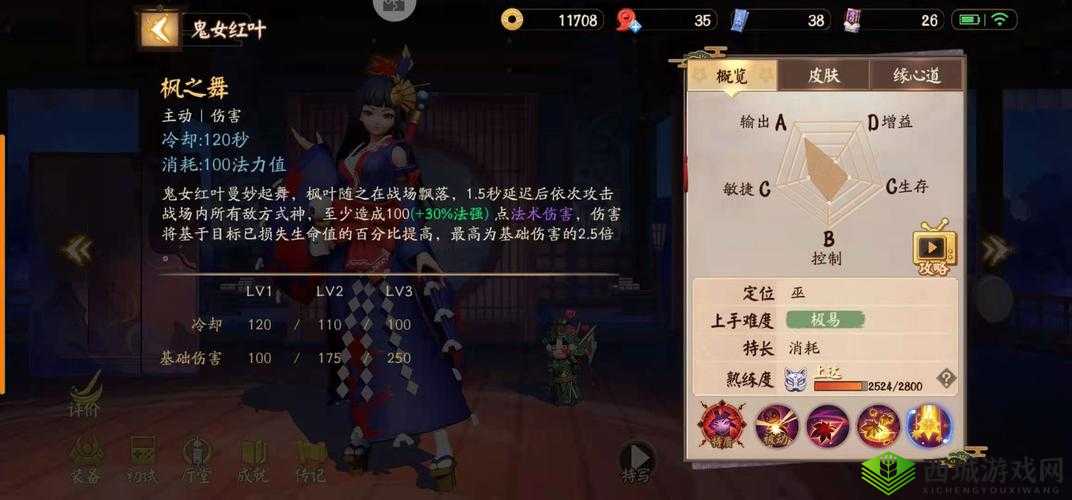 决战平安京鬼女红叶对线技巧分享:如何在对线中占据优势