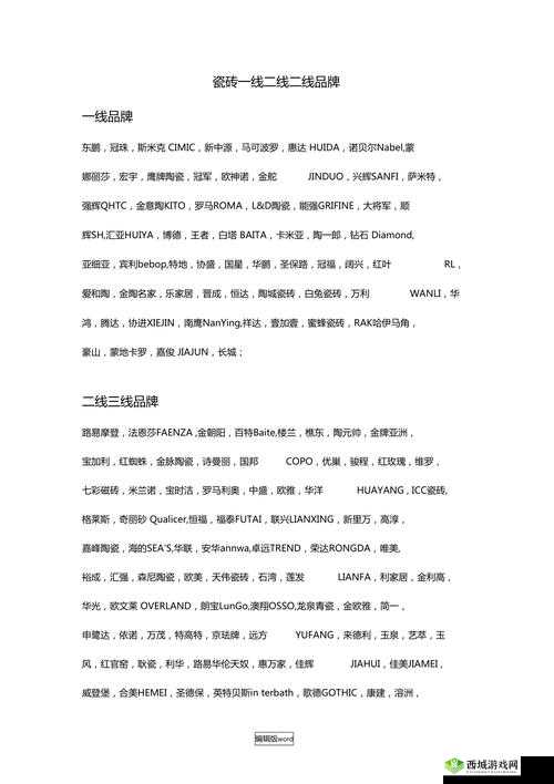 一线二线三线精品有何区别