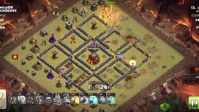 COC部落战9本女武神石法猪混合流保争精彩战术视频