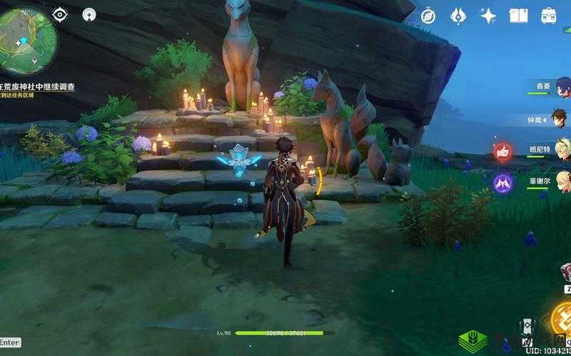 原神,探索荒废神社的谜样人影