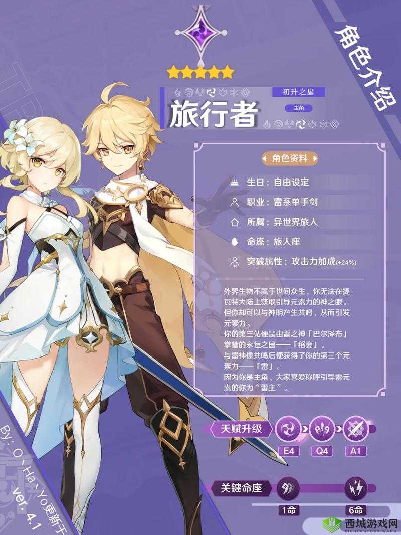 原神1.7新主角旅行者雷主技能信息强度介绍