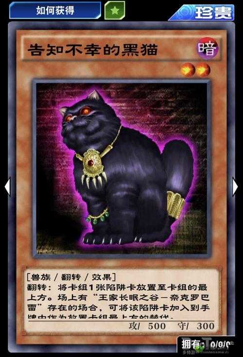 游戏王决斗链接单卡深度解析,告知不幸的黑猫