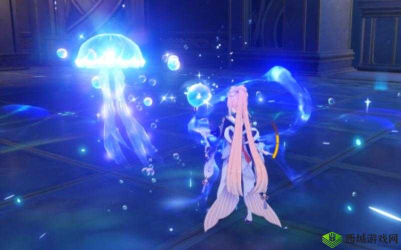 原神游戏里的蓝色生物，探索神秘与优雅的奇妙世界
