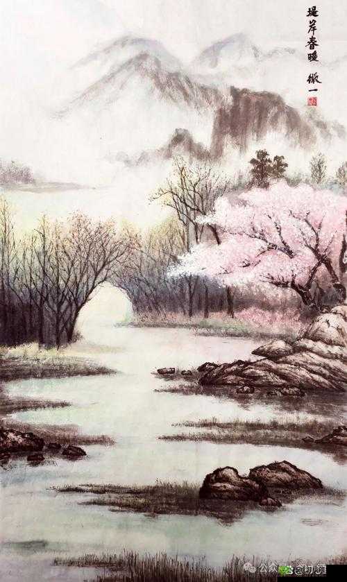 桃花洞口已是溪水潺潺:一幅世外桃源的绝美画卷