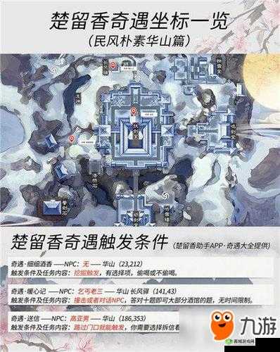 楚留香手游神秘人华山奇遇任务坐标地点详解