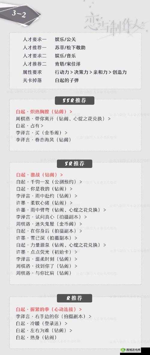 恋与制作人精英10-8卡牌推荐 三星过关秘籍