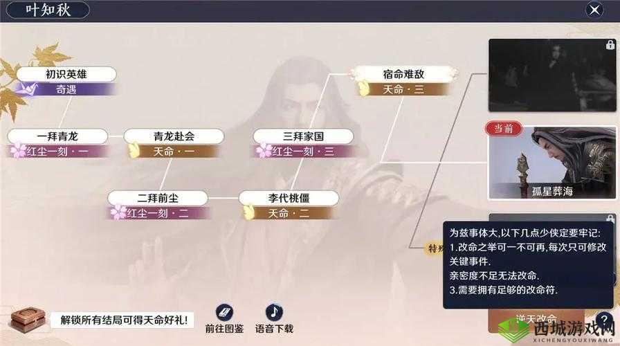 天涯明月刀手游叶知秋特殊结局攻略，高效选择与资源管理