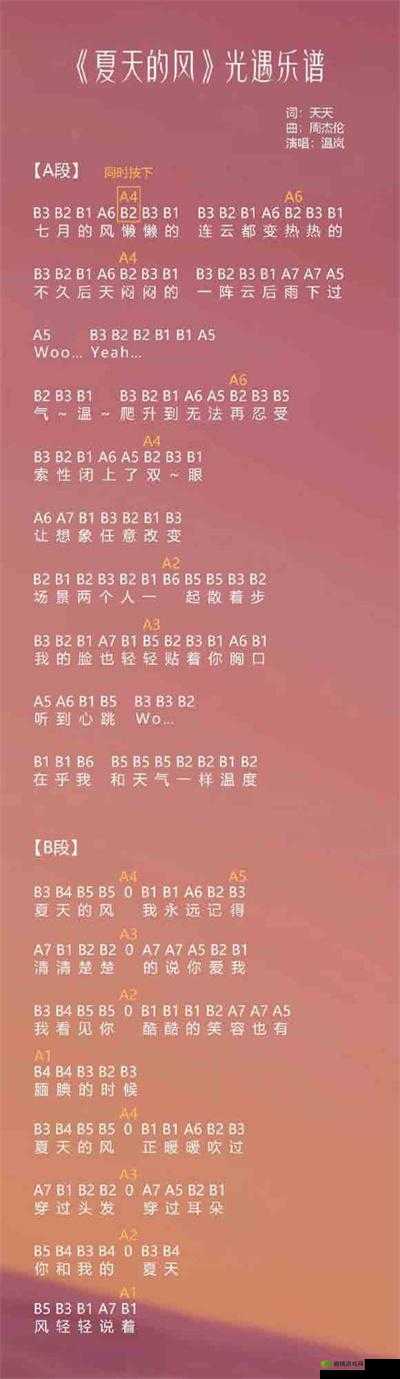 光遇夏天的风怎么弹？竖琴吉他数字简谱攻略详解
